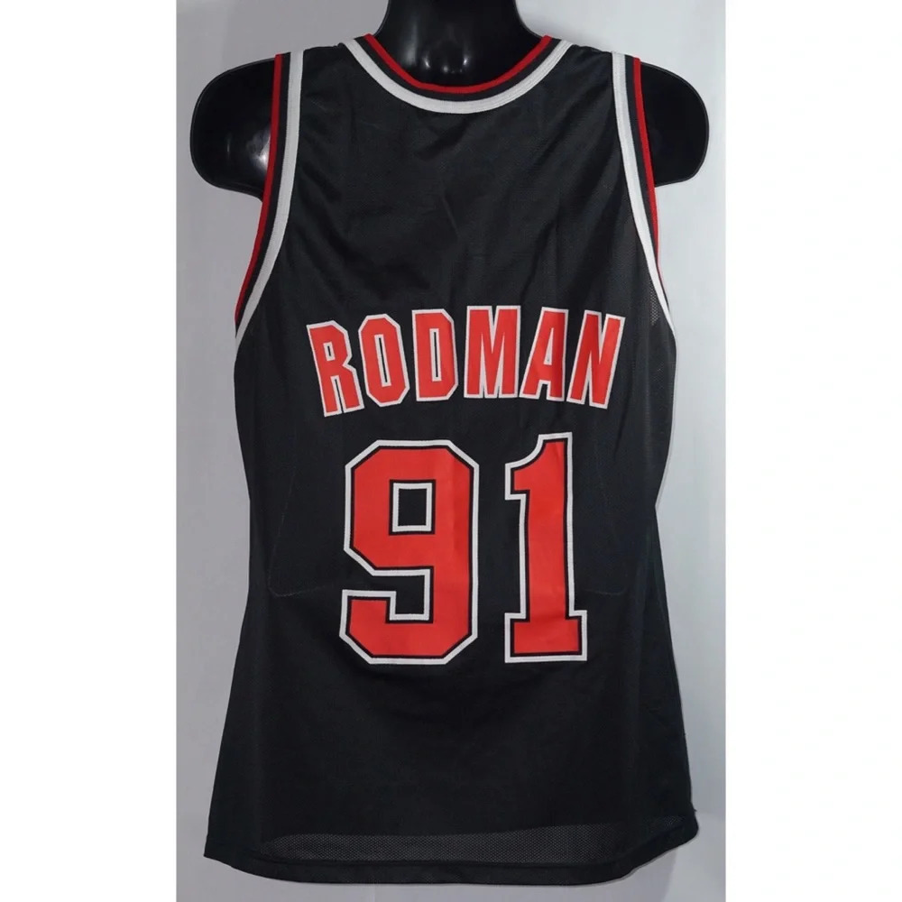 Dennis Rodman Chicago Bulls Champion Jersey Vintage Rare L 44 - Picture 6 of 9